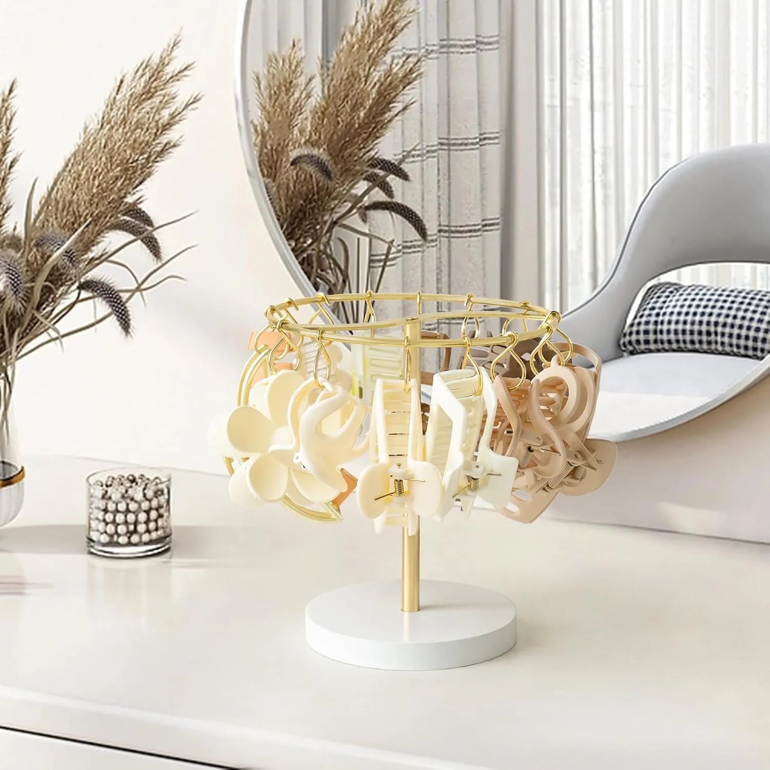 360° Rotating Claw Clip Organizer Stand