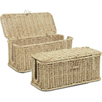 Handwoven Rattan Cable Management Box