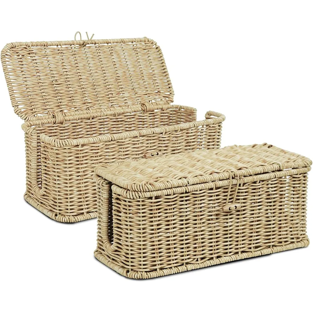 Handwoven Rattan Cable Management Box