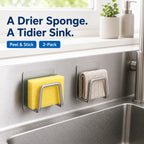 Self-Adhesive Stainless Steel Sponge Holders – 2-Pack or 4-Pack