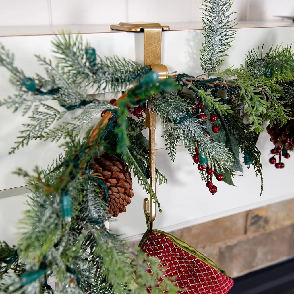 Adjustable Garland & Stocking Mantel Hanger Set