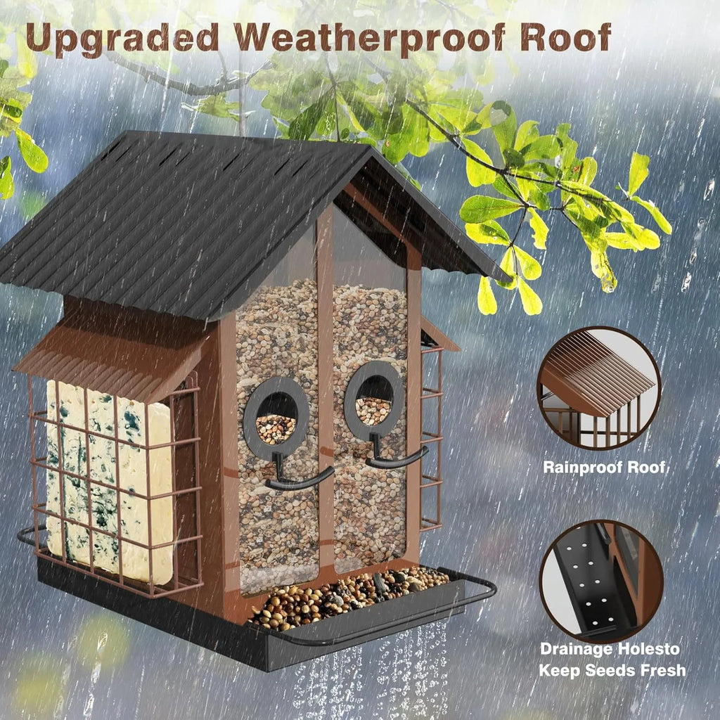 🐦 Outdoor Bird Feeder with Dual Suet Cages