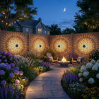 Solar Mandala Color-Changing Wall Lights – 4-Piece Set