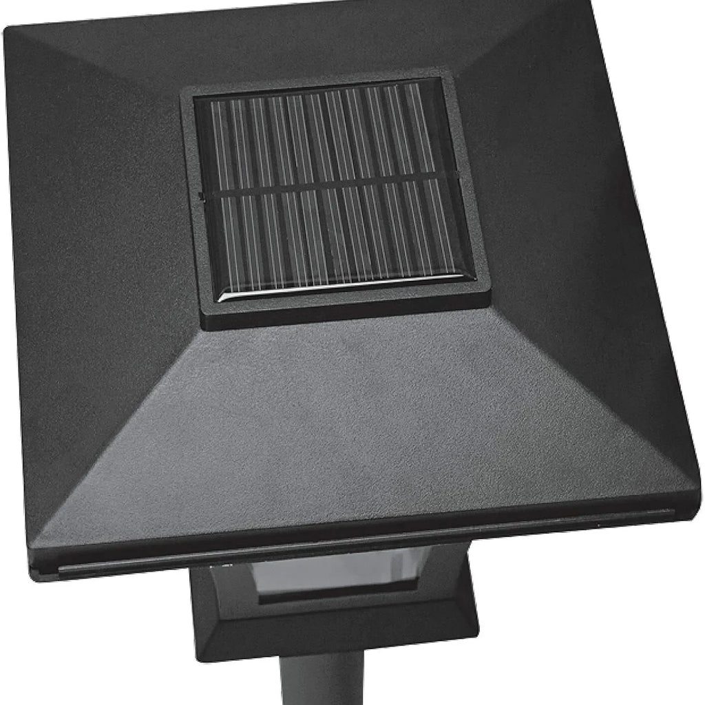 Vintage Solar Courtyard Post Lamp — Warm Ground-Stake Path Light