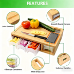 Bamboo Cutting Board Set with Containers & Graters