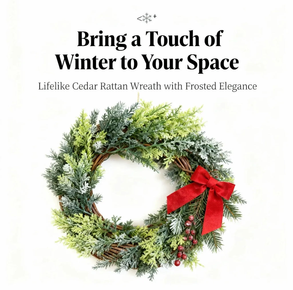 🌿  Christmas Cedar Rattan Wreaths