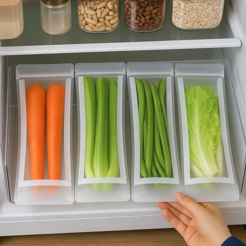 Double-Rib Fresh-Lock Vegetable Storage Bags