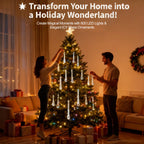 🎄 600 LED Christmas Fairy String Lights & ICY Glass Drop Ornaments