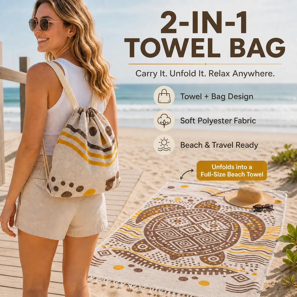 🐢 2-in-1 Towel Bag