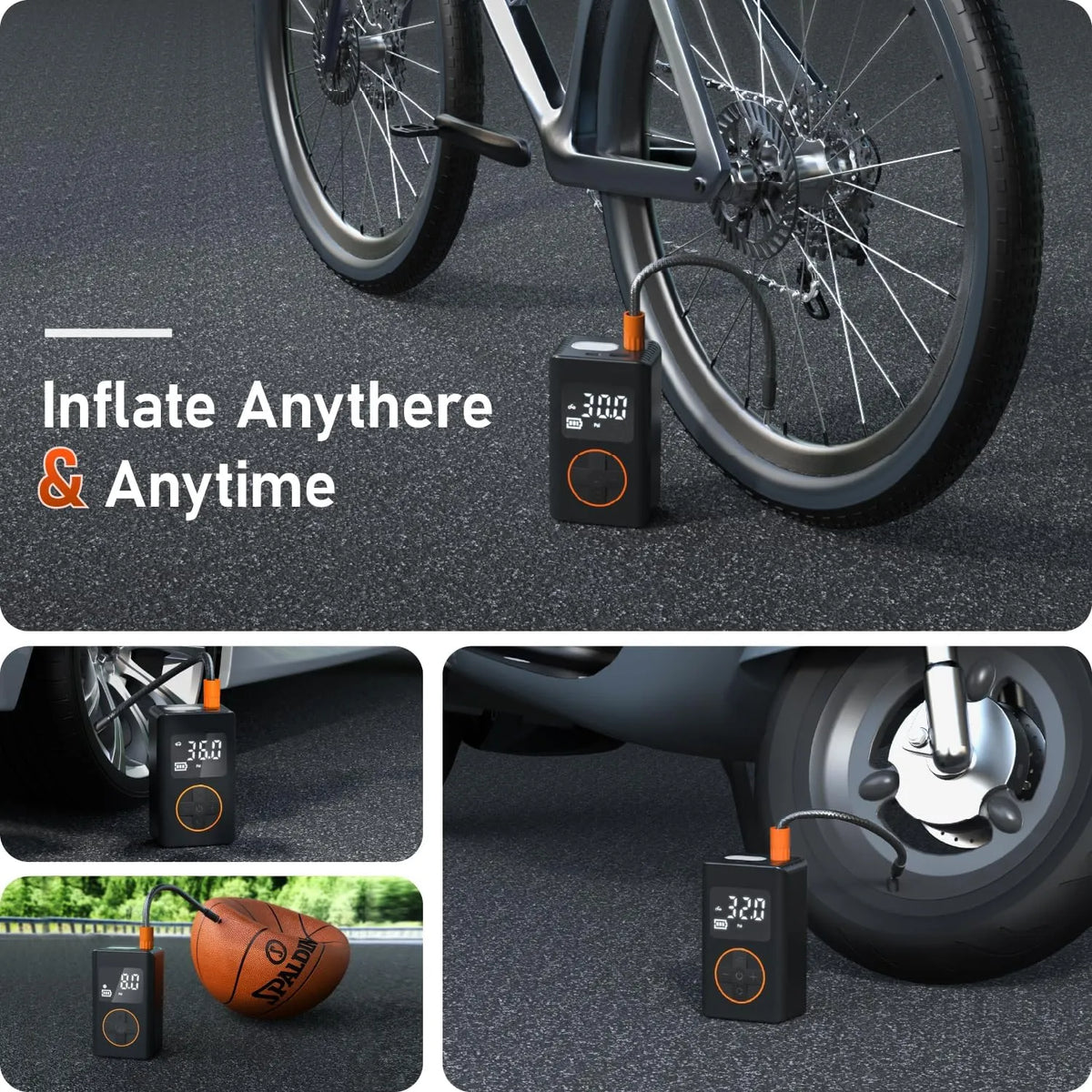 Portable Electric Air Pump with Digital Pressure Gauge