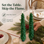 Remote-Controlled Real-Wax Christmas Tree Candles – 2-Piece Set