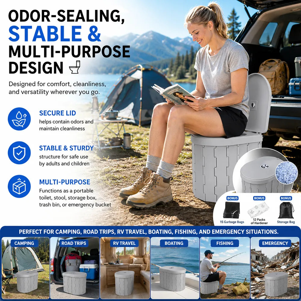 🚽 Portable Folding Camping Toilet – Comfortable & Convenient for Travel
