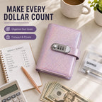 Holographic Glitter Locking Cash Savings Binder