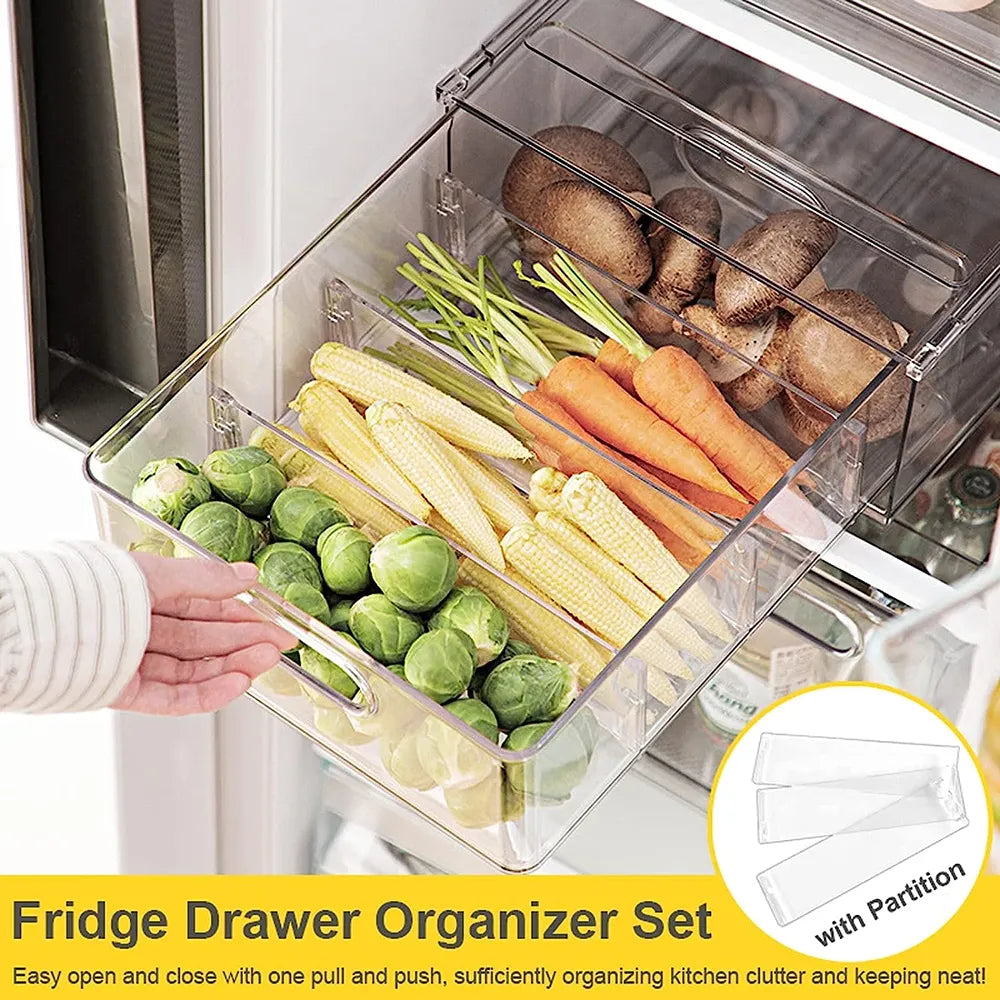 7-1Pack Stackable Refrigerator & Pantry Organizer Bins