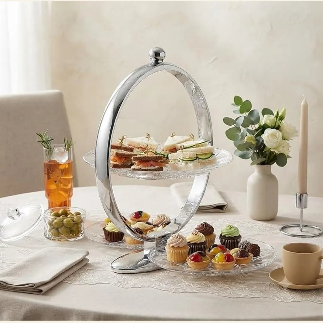 Space-Saving 3-Tier Foldable Serving Stand