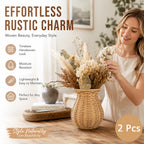 🌾Elegant Wicker Style Decorative Vase – Rustic Flower Display for Modern Home Décor