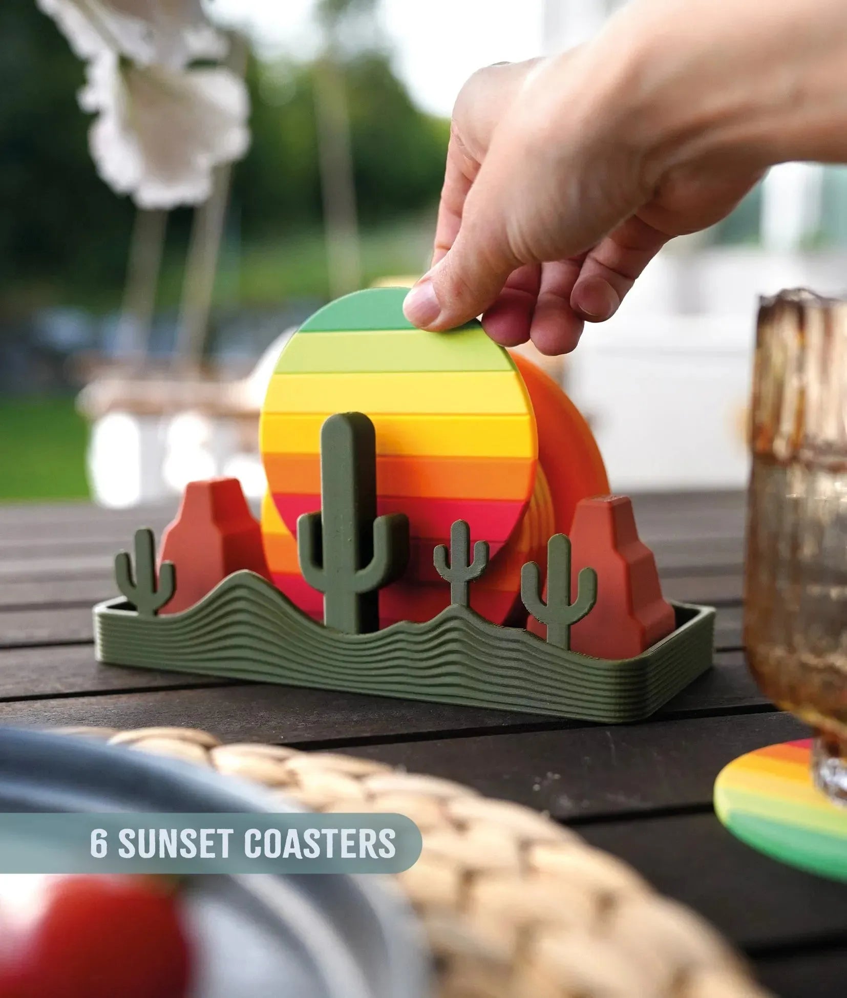 🌅 Sundowner 6-in-1 Coaster & Table Set