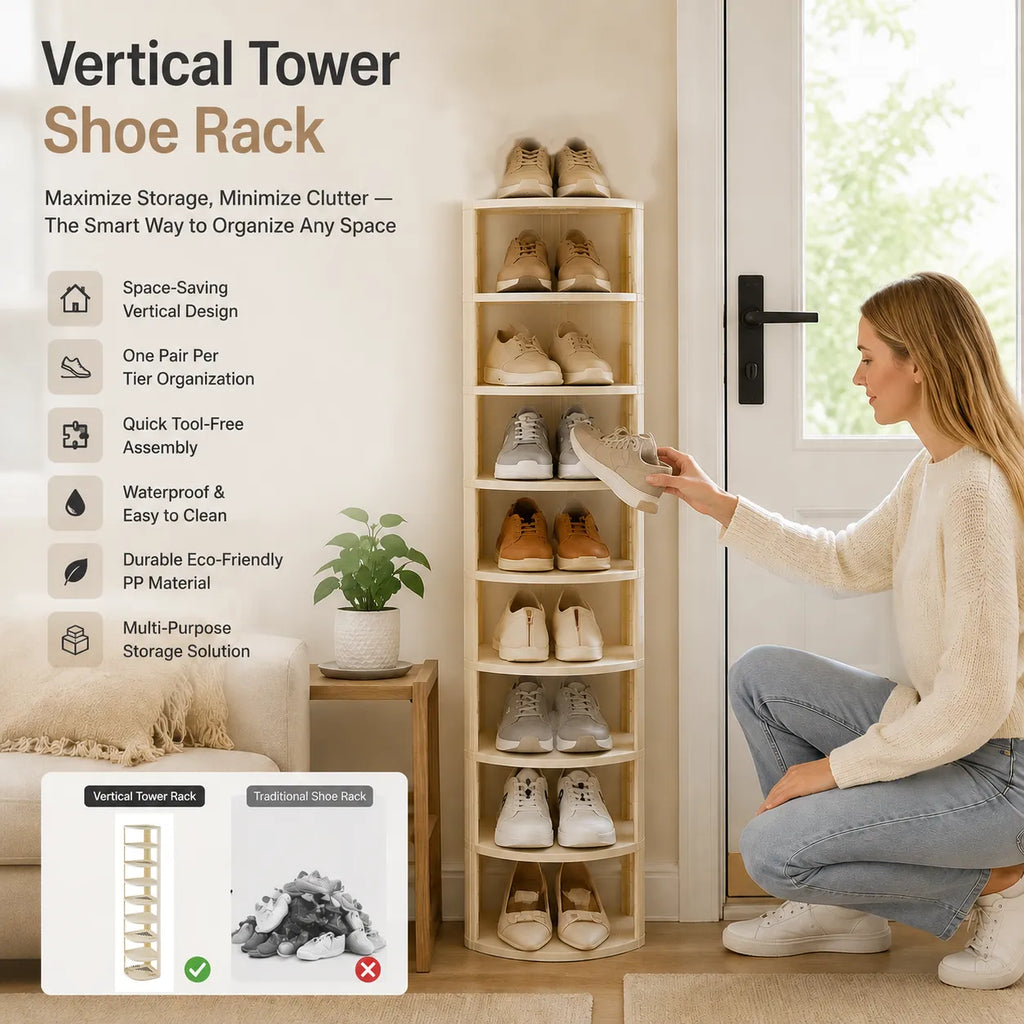 👟 Vertical Tower Shoe Rack