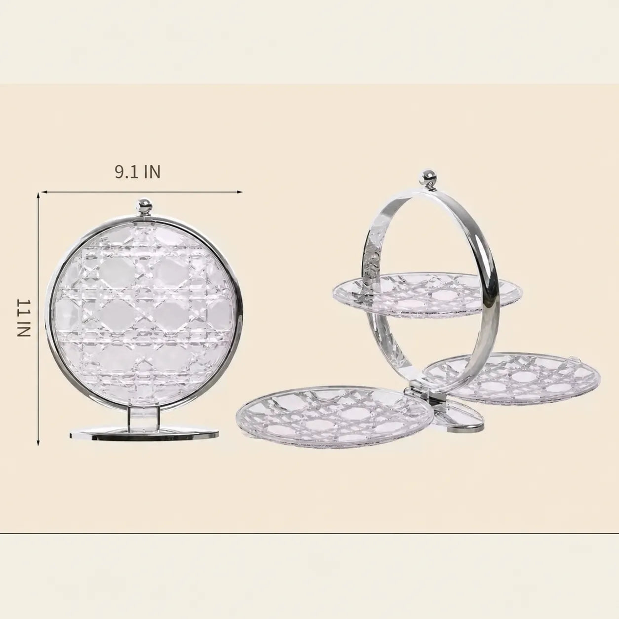 Space-Saving 3-Tier Foldable Serving Stand