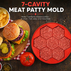 Silicone Hexagon Patty Freezer Mold with Lid – 7 or 8 Cavities