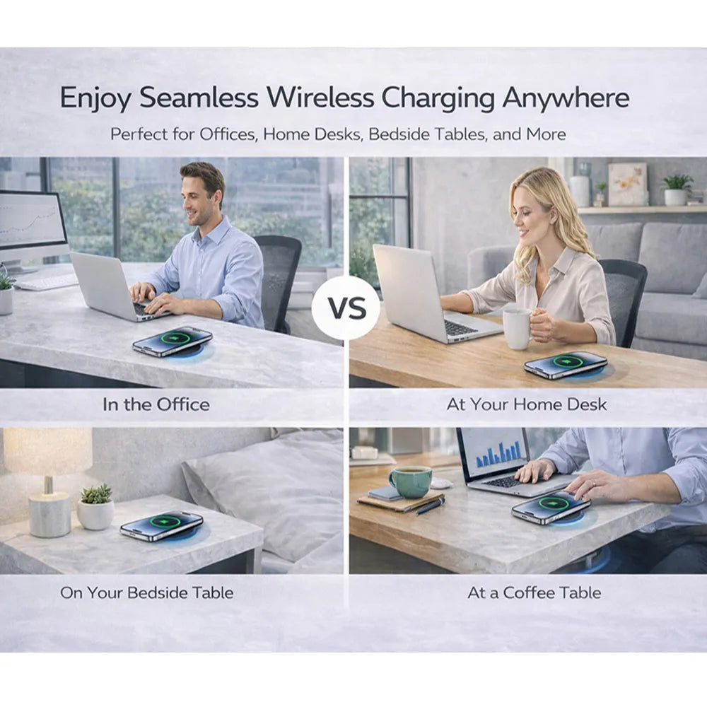 ⚡ Invisible Under-Desk Wireless Charger