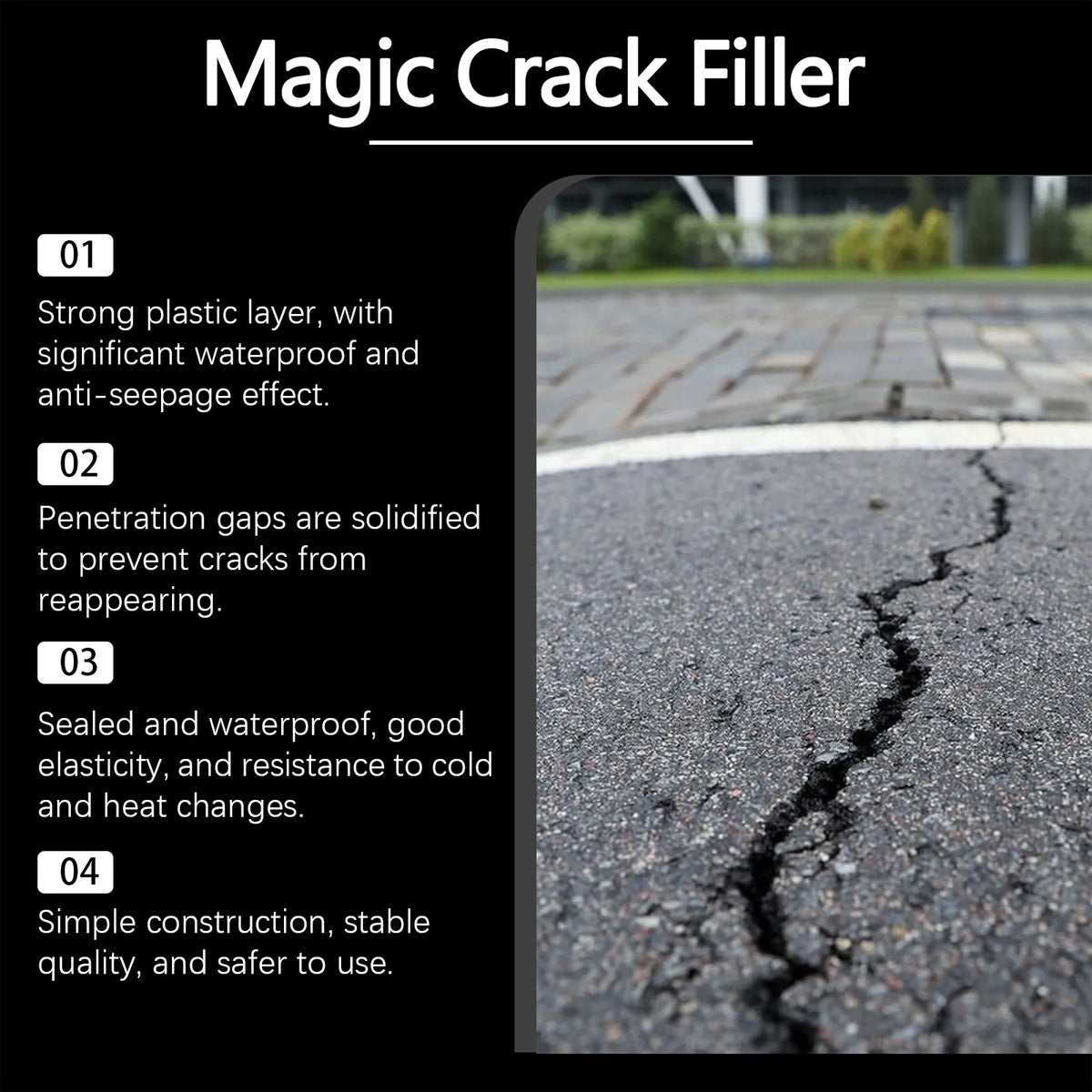 Waterproof Asphalt & Concrete Crack Filler