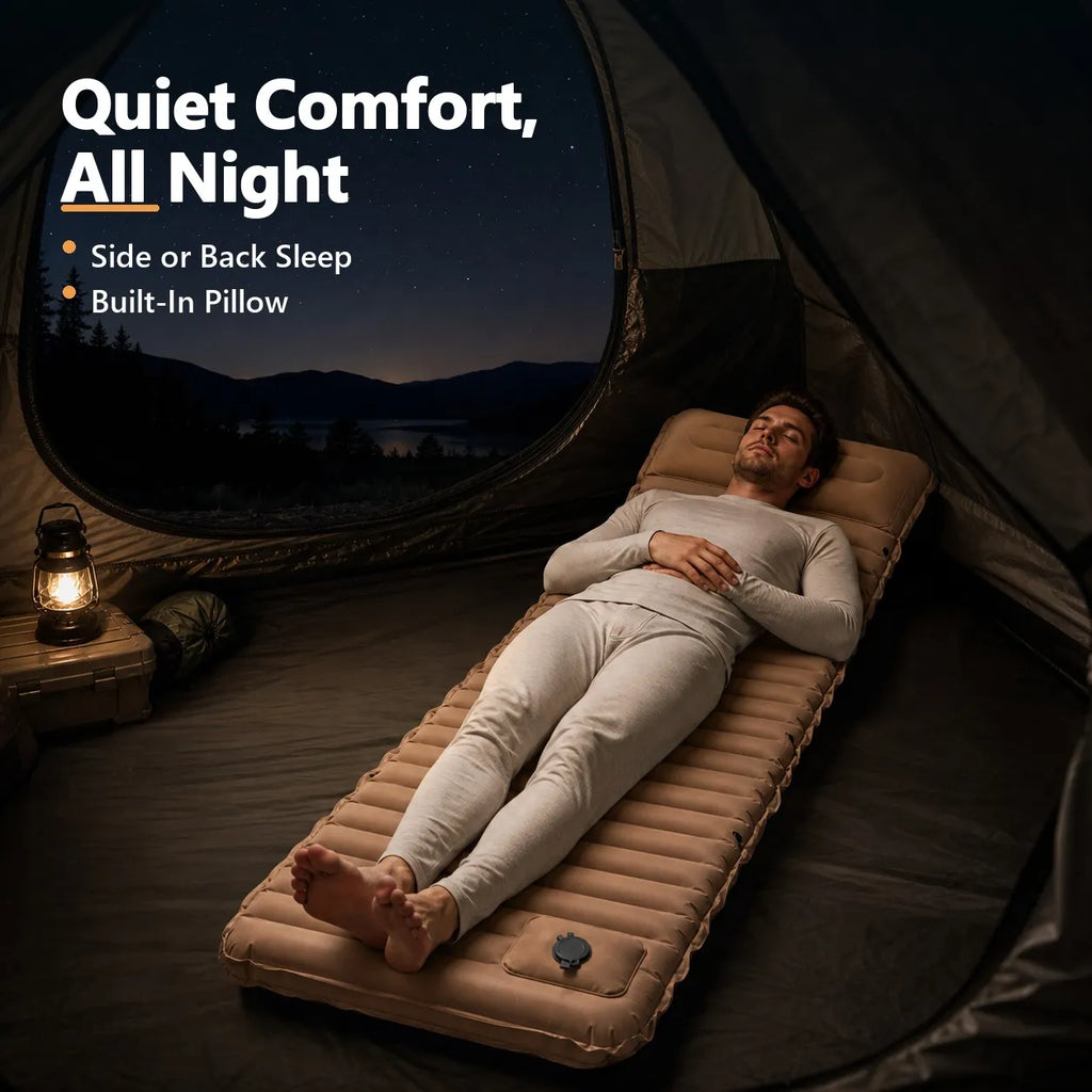 Ultralight 4-Inch Camping Mattress with Built-In Foot Pump