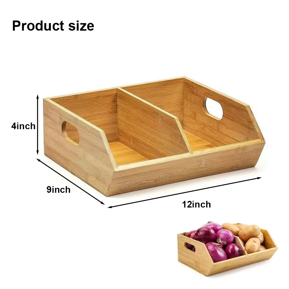 🌿 Bamboo Storage Boxes – Pantry & Kitchen Organizers