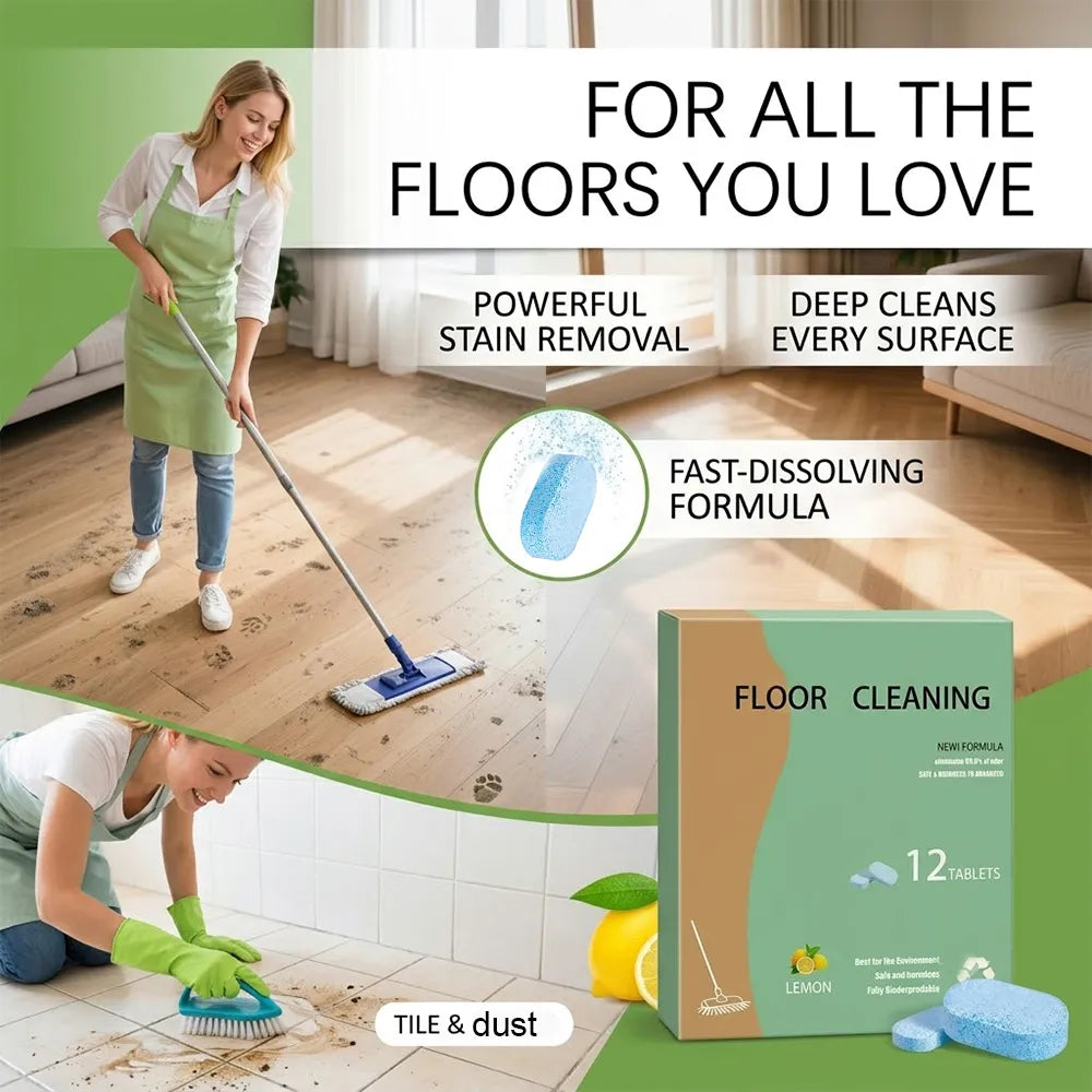 🧼 🍋12-Pack Floor Cleaning Tablets – Deep Clean Your Hard Floors with Ease