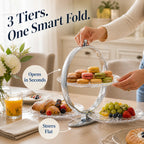 Space-Saving 3-Tier Foldable Serving Stand