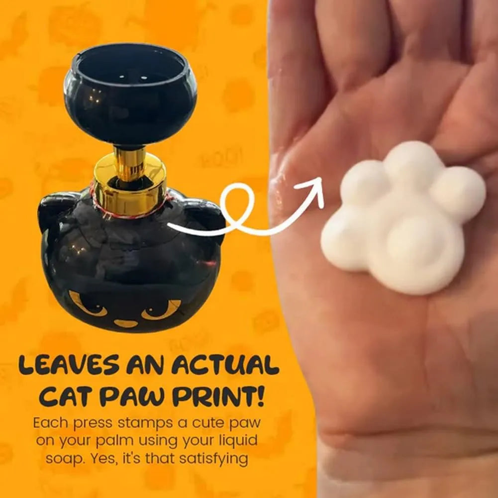 Cat Paw Foam Soap Dispenser – Refillable Black Kitty Pump