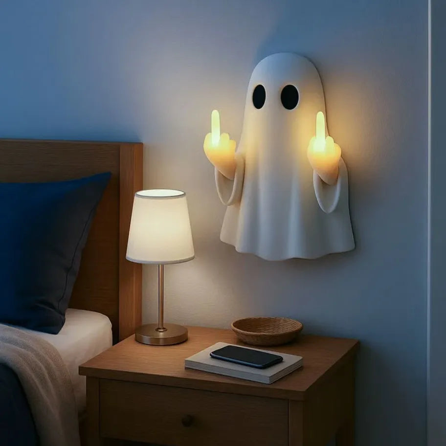 Cheeky Double Middle-Finger Ghost Wall Night Light