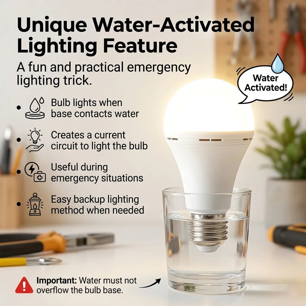 💡🔋Rechargeable Emergency Light Bulb with Backup Power