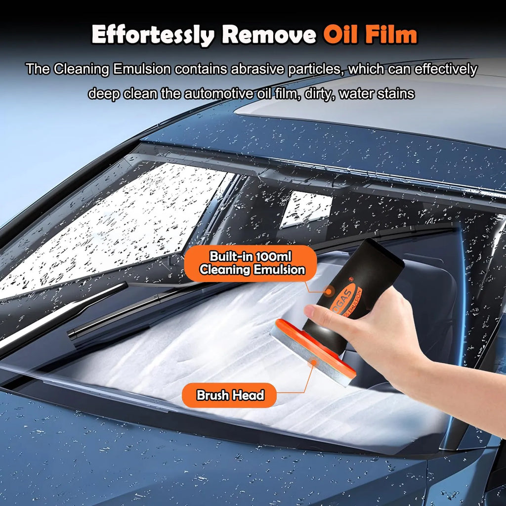 🚗 Car Glass Cleaner Oil Film Cleaning Brush – Windshield Cleaner Tool for Automotive Glass & Mirror Cleaning