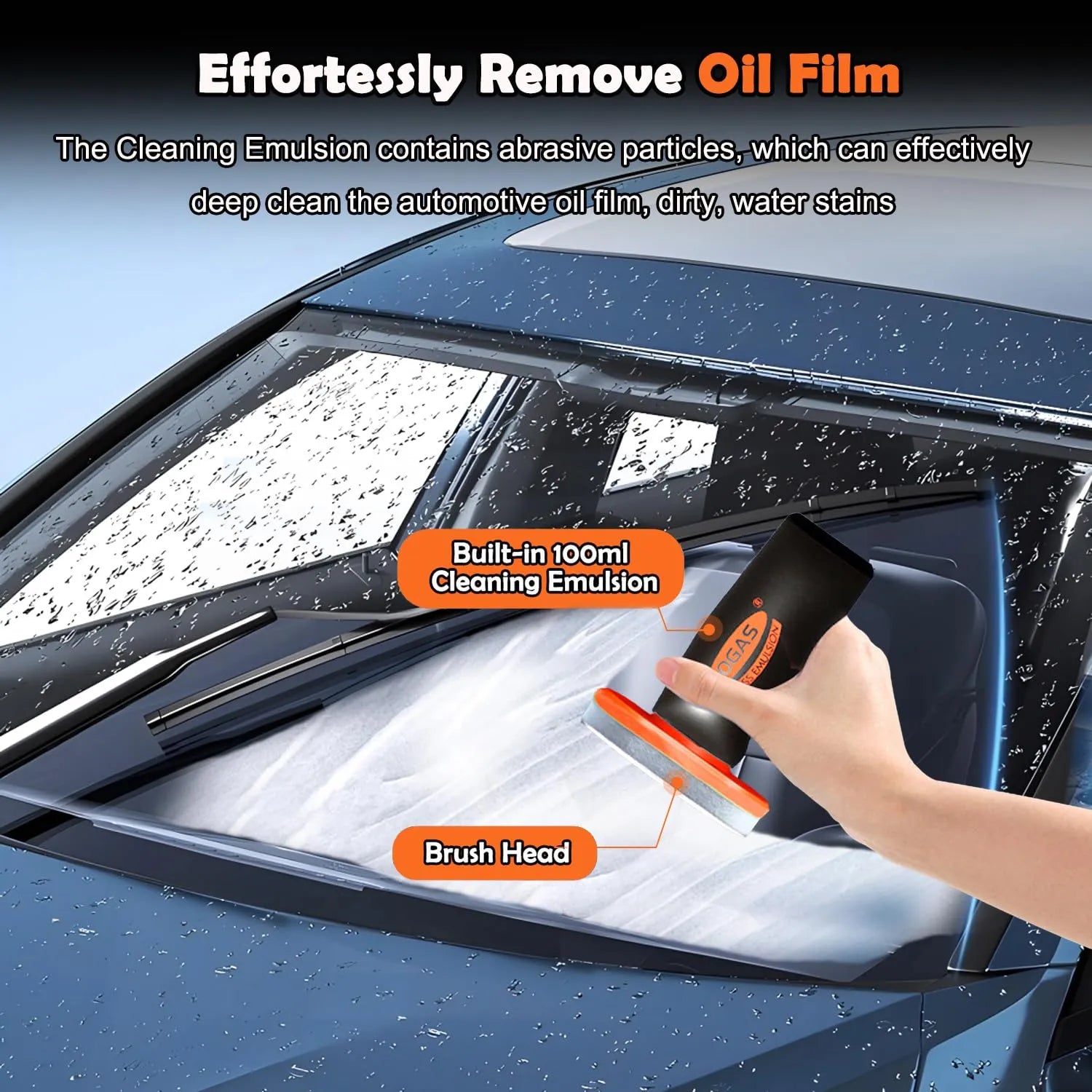 🚗 Car Glass Cleaner Oil Film Cleaning Brush – Windshield Cleaner Tool for Automotive Glass & Mirror Cleaning