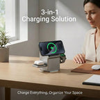 ⚡ 3-in-1 Magnetic Wireless Charging Stand with Night Light
