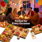 🧩 Acacia Wood Puzzle Charcuterie Board Set
