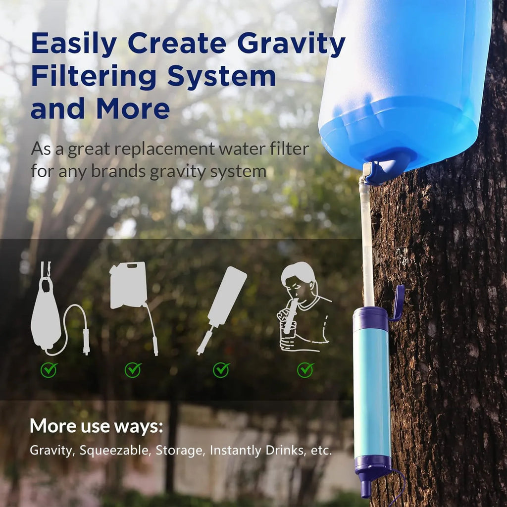 Personal Straw Water Filter for Camping, Hiking, Survival, Emergency, Travel