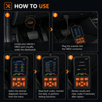 🔧M525 OBD2 Scanner – Advanced Engine Diagnostic Tool with Battery Test & Live Data