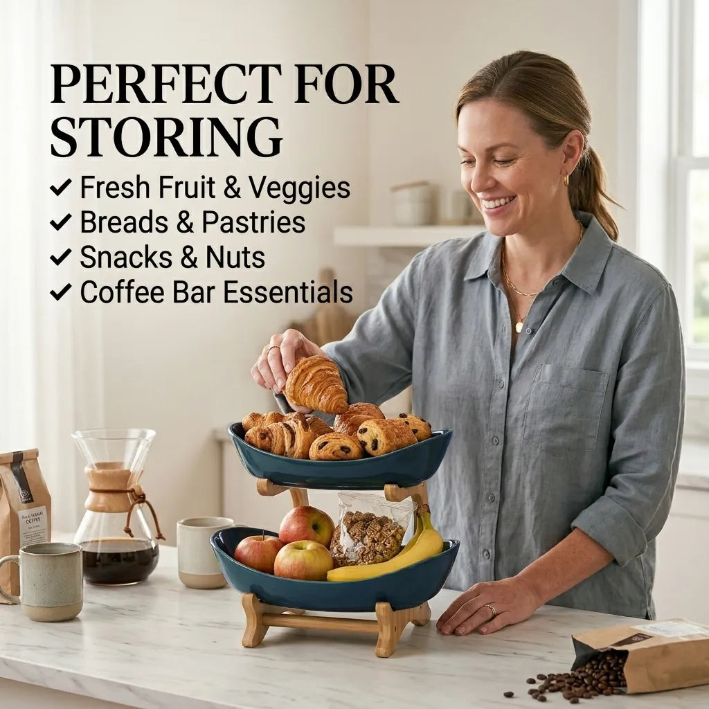 🍓2-Tier / 3-Tier Vertical Fruit Storage Rack (Includes Stand）: Easy Access & More Space for Your Kitchen