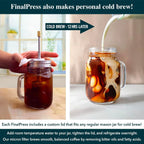 Premium Coffee and Tea Maker - Press the Plunger to Brew Anywhere - 304 Stainless Steel