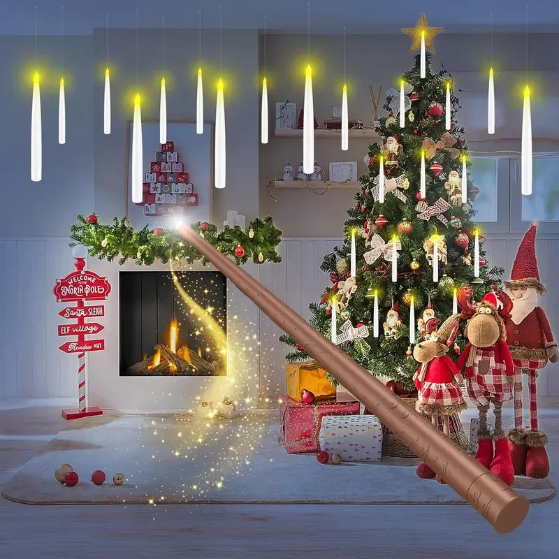 🕯️Flameless Floating LED Candles with Magic Wand Remote