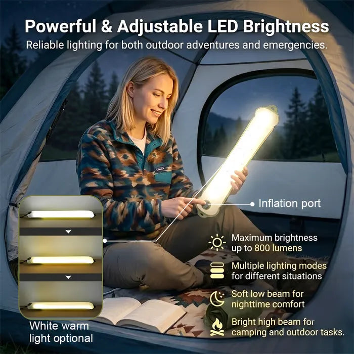 🏕️ Rechargeable Camping Light Strip – Foldable Waterproof LED Tent Light with Type-C Charging