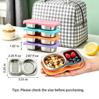 🥗 Double-Compartment Stainless Steel Snack Containers (Pack of 4)