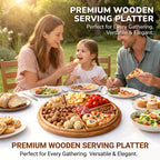 Wooden Serving Tray – 8-Compartment Puzzle Design