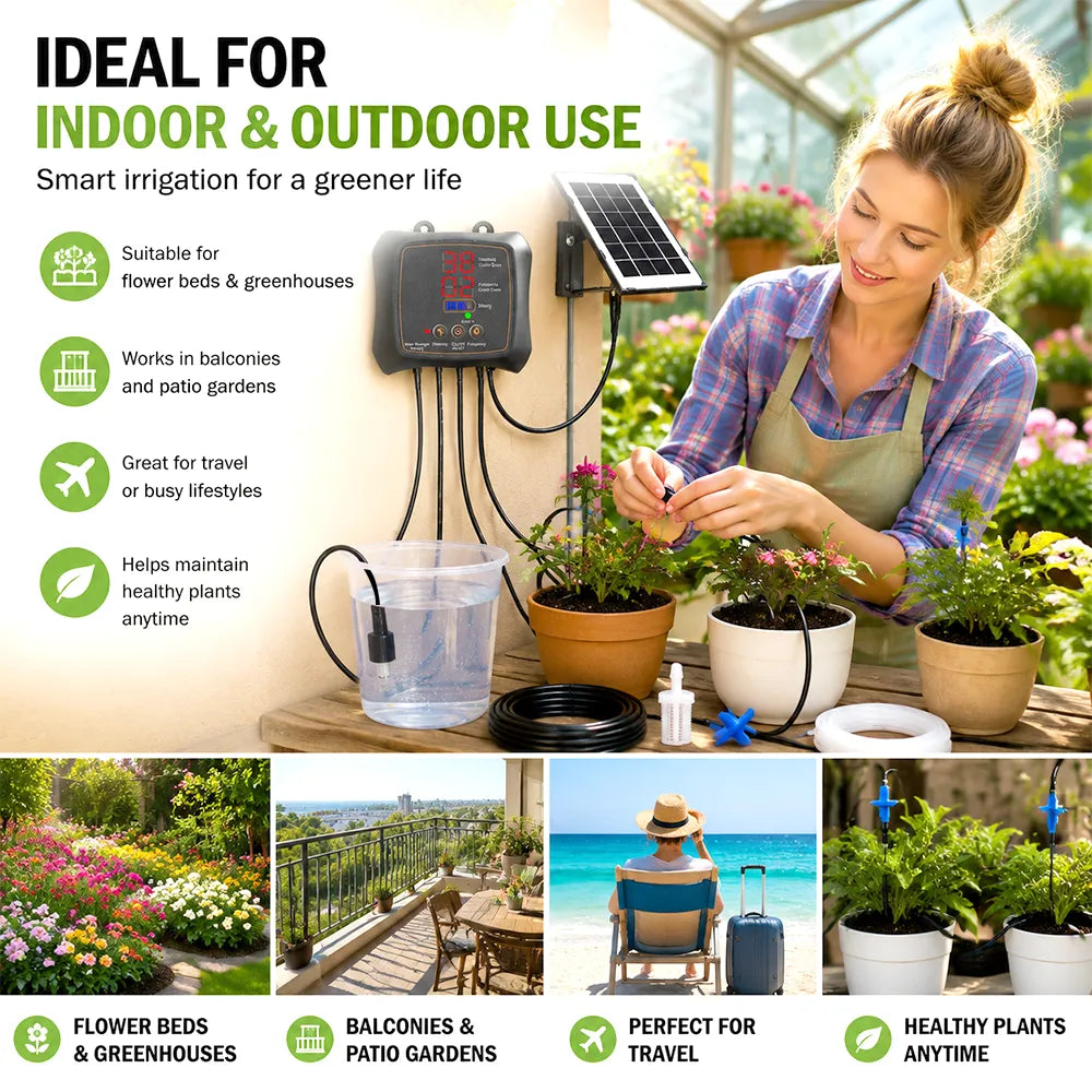🌱 Solar-Powered Drip Irrigation System – Automatic Garden Watering Kit ☀️💧