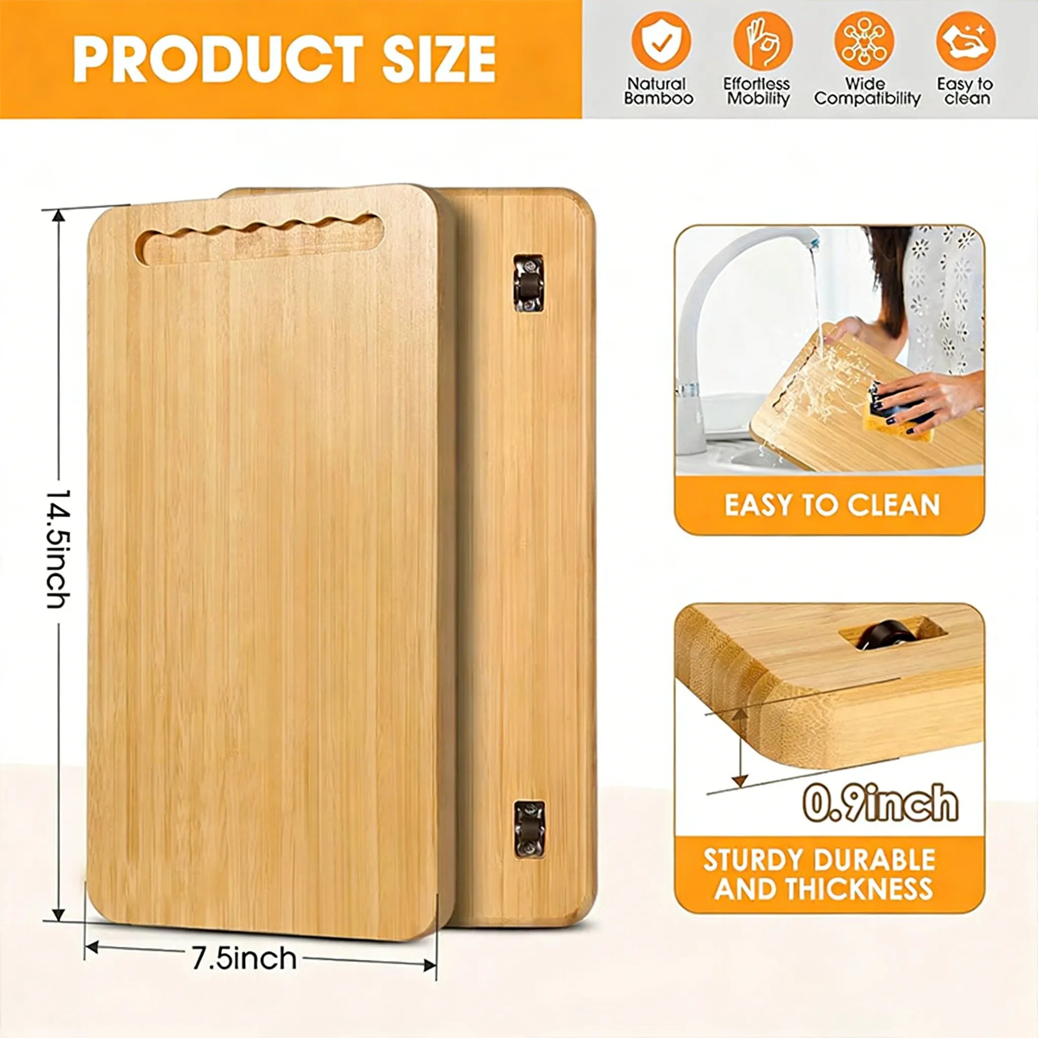 🛹 Bamboo Sliding Tray for Kitchen Appliances