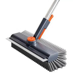 3-in-1 Rotating Floor Scrub Brush with Squeegee