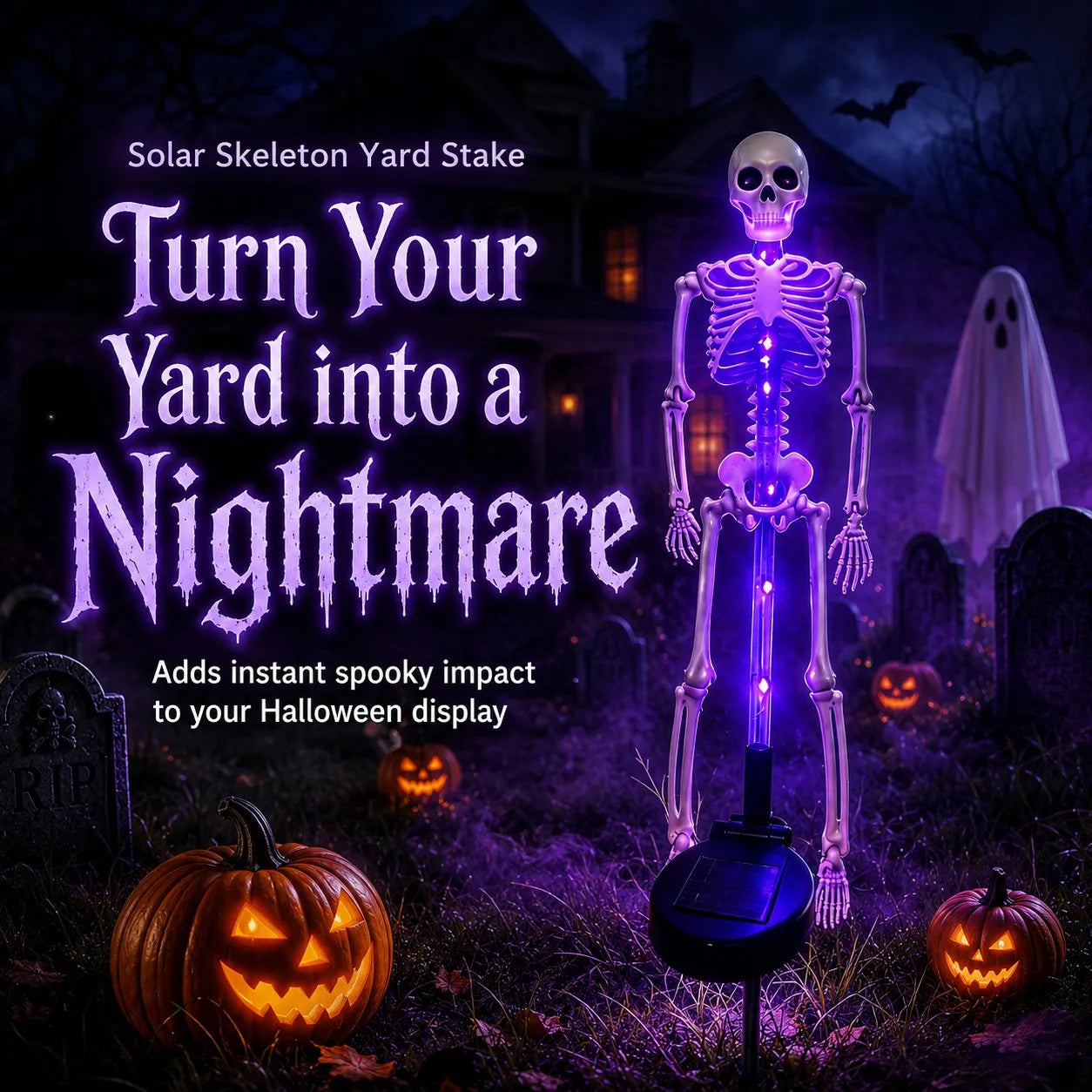 Solar Skeleton Yard Stake – Halloween Garden Light