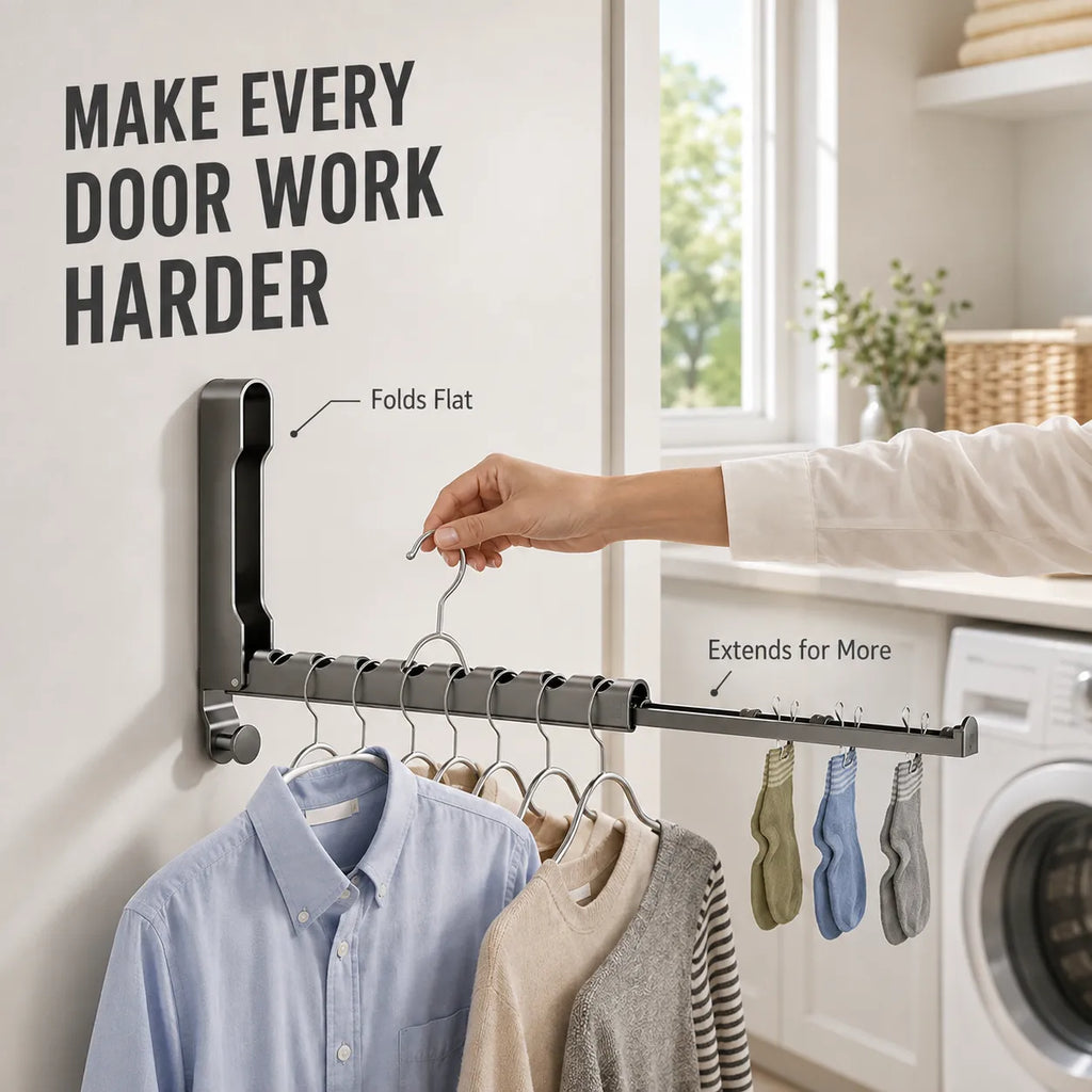 Space-Saving Foldable Over-the-Door Drying Rack